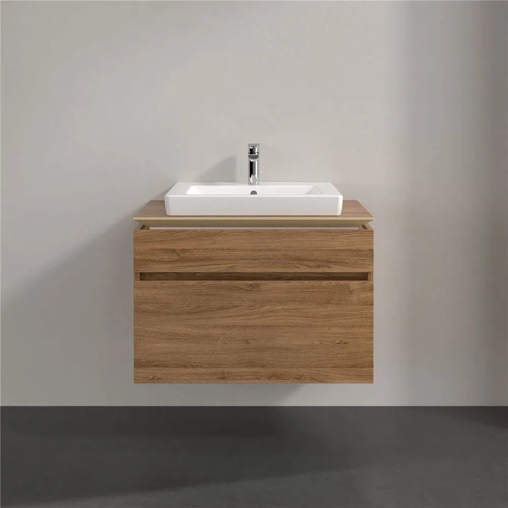 VILLEROY &amp; BOCH Legato závesná skrinka pod umývadlo (umývadlo v strede), 2 zásuvky, 800 x 500 x 550 mm, Oak Kansas, B67900RH