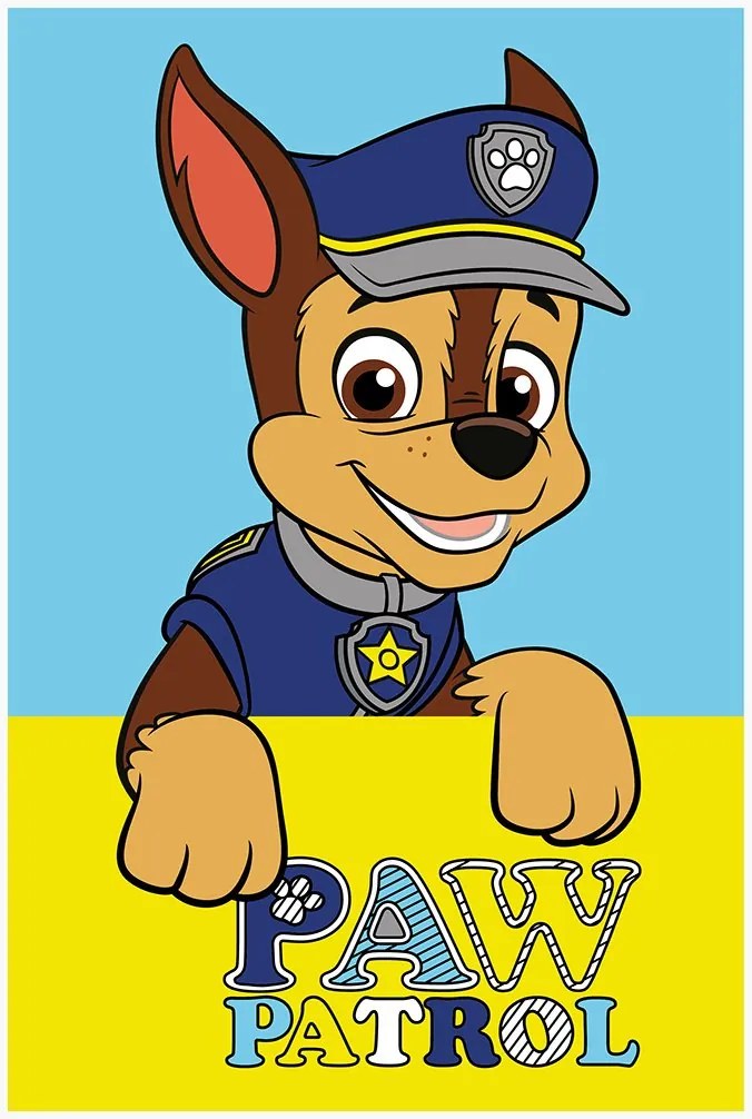Detský uterák Tlapková patrola - Paw Patrol - motív policajt Chase - 100% bavlna - 30 x 50 cm