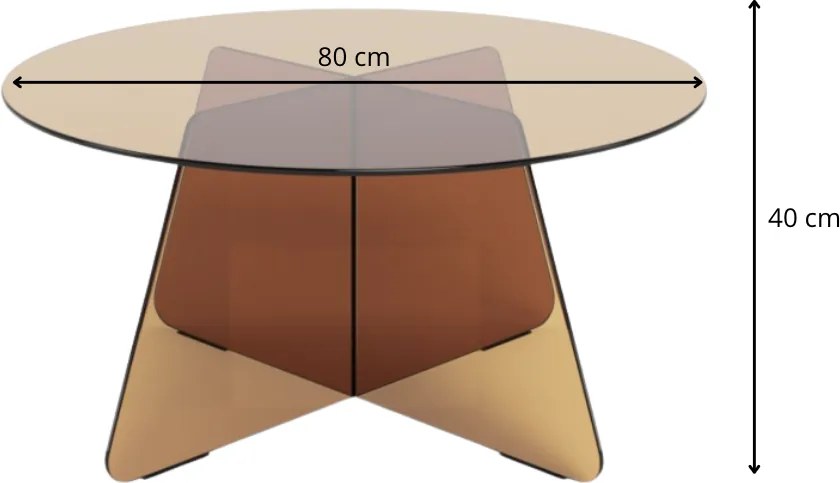 Sklenený konferenčný stolík Samos 80 cm hnedý