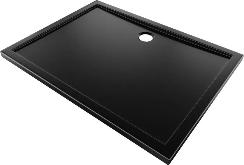 Mexen Flow, obdĺžniková sprchová vanička slim 80 x 70 cm, čierna matná, 46R707080