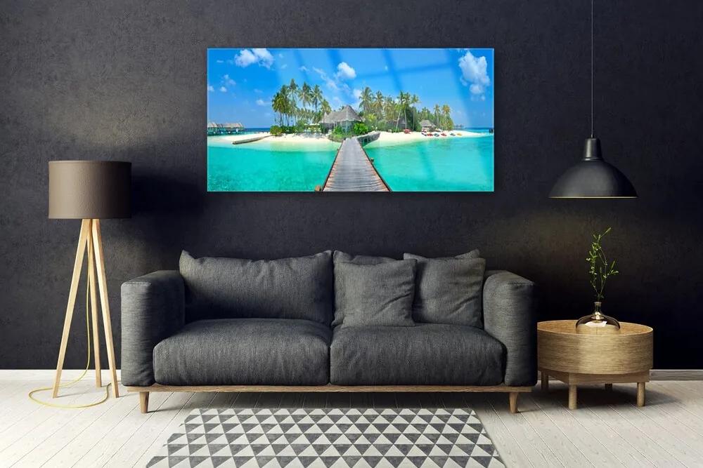 Obraz plexi Tropická pláž palmy 120x60 cm