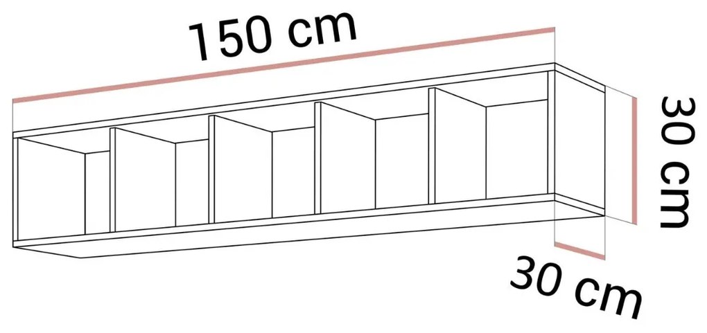 POLICA DAZIO KAŠMÍR 150 cm