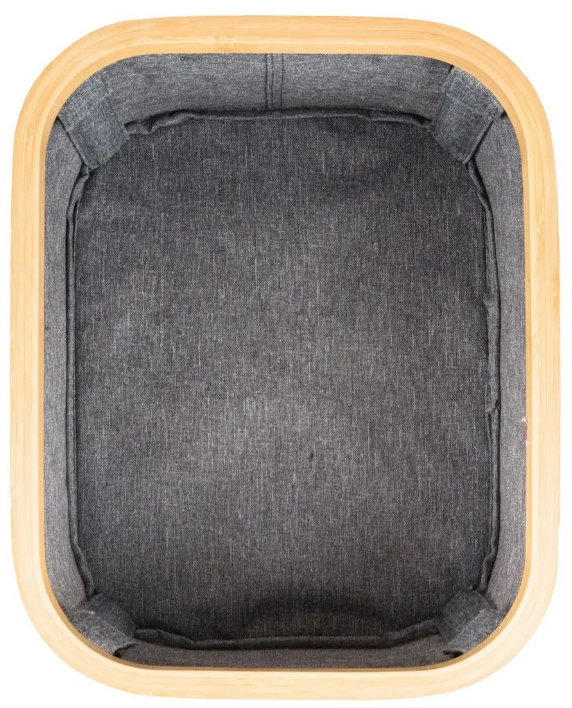 Úložný box G21 24 x 30 x 15 cm, bambusový s vekom, sivý