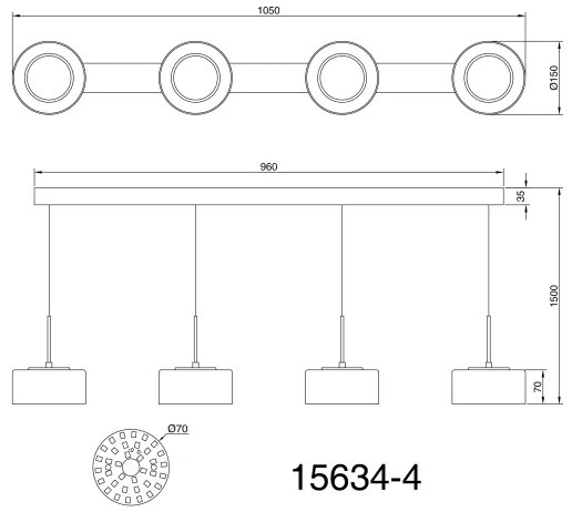 Globo 15634-4 - LED Luster na lanku FOGSY 4xLED/8W/230V