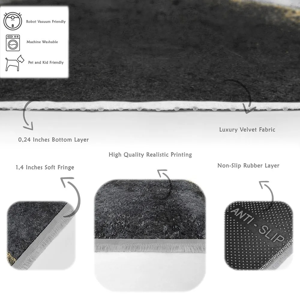 Čierny koberec behúň 80x200 cm - Mila Home