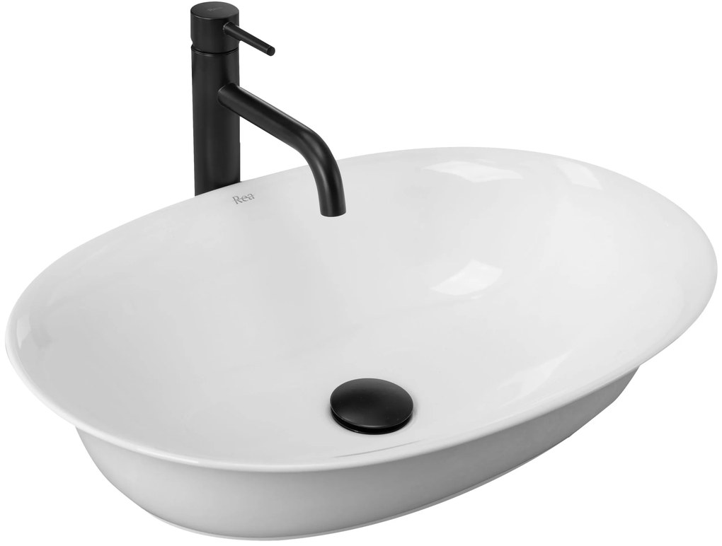 Rea Roma, umývadlo na dosku 560x400x140 mm, biela, REA-U5600