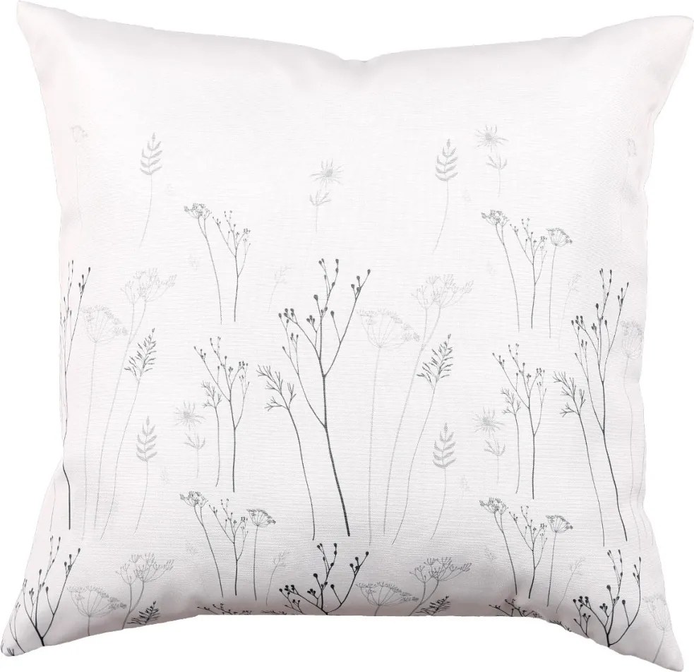 Dekoračný vankúš Lúčne kvety 45x45 cm, krémový