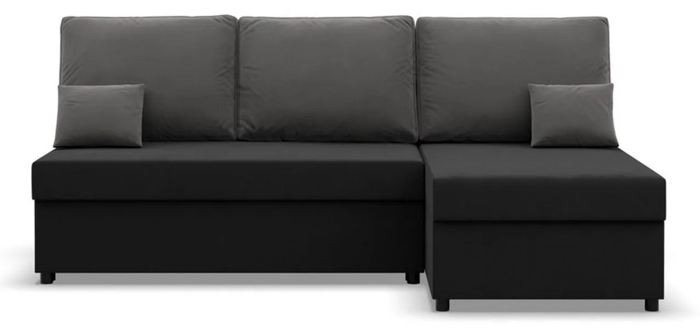 Rohová rozkladacia sedacia súprava DELI Čierna/sivá