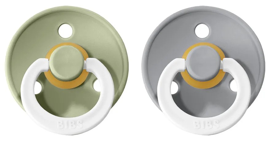 BIBS Colour cumlíky, kaučuk NOČNÉ 2ks - veľkosť 2 - Sage Cloud