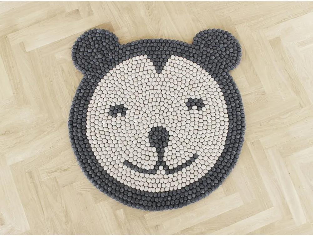 Detský guľôčkový vlnený koberec Wooldot Ball rugs Bear, ⌀ 90 cm