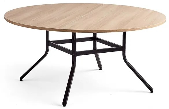 Stôl VARIOUS, Ø1600 mm, výška 740 mm, čierna, dub