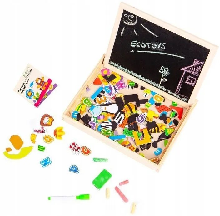 Bestent Edukačná magnetická tabuľa 2v1 s príslušenstvom Ecotoys