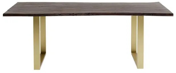 Harmony jedálenský stôl 180x90 cm tmavohnedý / mosadz