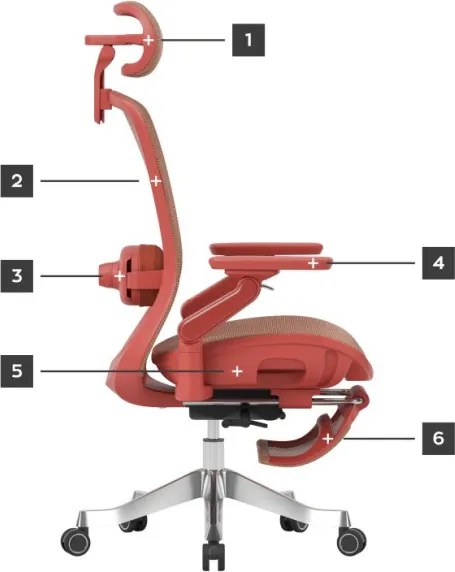 Kancelárska stolička LeadPro 8.7 Red