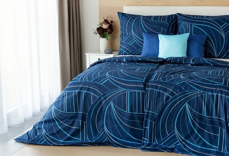 Krepové obliečky Ezio Blue 140x220/70x90 cm