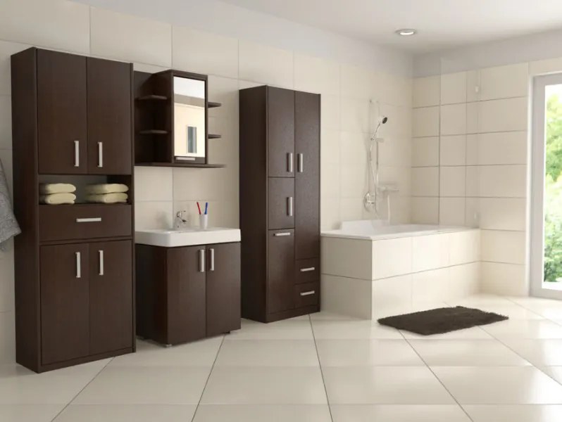 Koupelnová skříňka vysoká šířka 60 cm Seon Wenge Magic