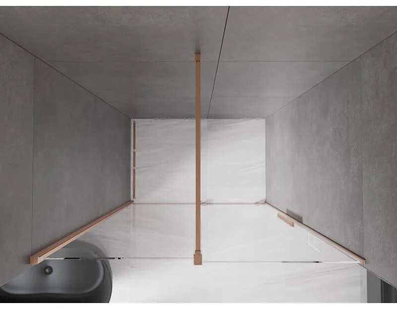 Mexen Velar, posuvné dvere do otvoru 160x200 cm, 8mm číre sklo, medená matná, 871-160-000-01-65