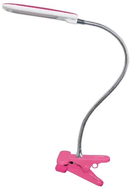 ACA Lighting LED stolný lampička s vypínačom a klipom BAZ 5W/230V/4000K/340Lm/120°/IP20, ružová