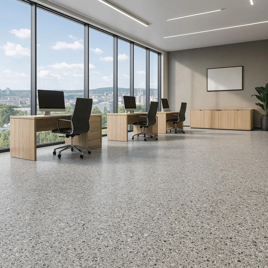 Lentex, PVC podlaha - lino Traffic 50 646-03 Cordelia, na mieru, šíře 2m,4m, šedá, bez podkladu, chodba / predsieň