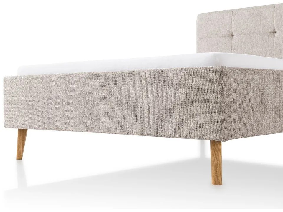 Sivá/hnedá čalúnená dvojlôžková posteľ bez roštu 140x200 cm Smart – Meise Möbel