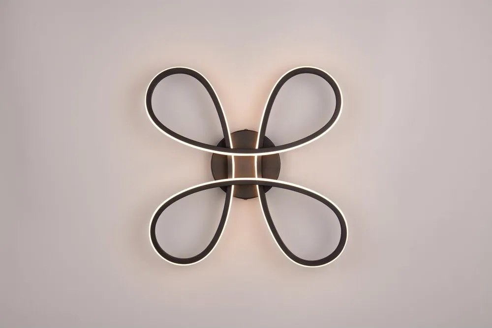 Čierne LED stropné svietidlo 40x40 cm Fly – Trio