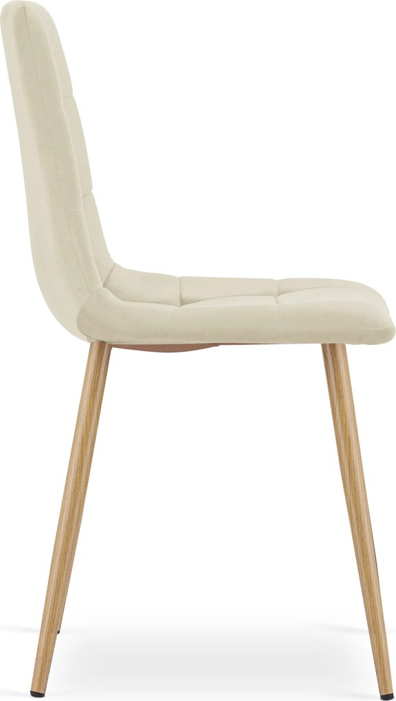 AKCIA Svetlobéžová zamatová stolička KARA II. akosť