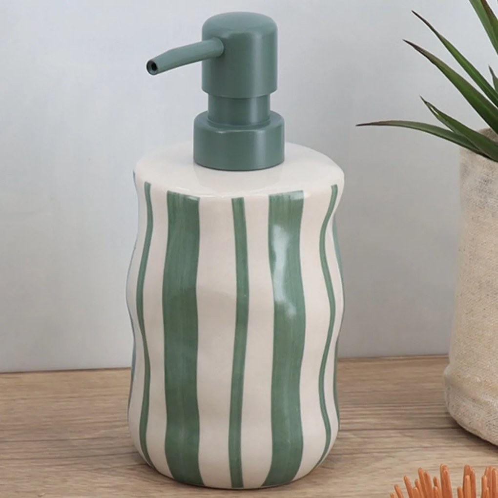 Dávkovač mydla Nola, kombinácia farieb/so zelenými prvkami, 350 ml