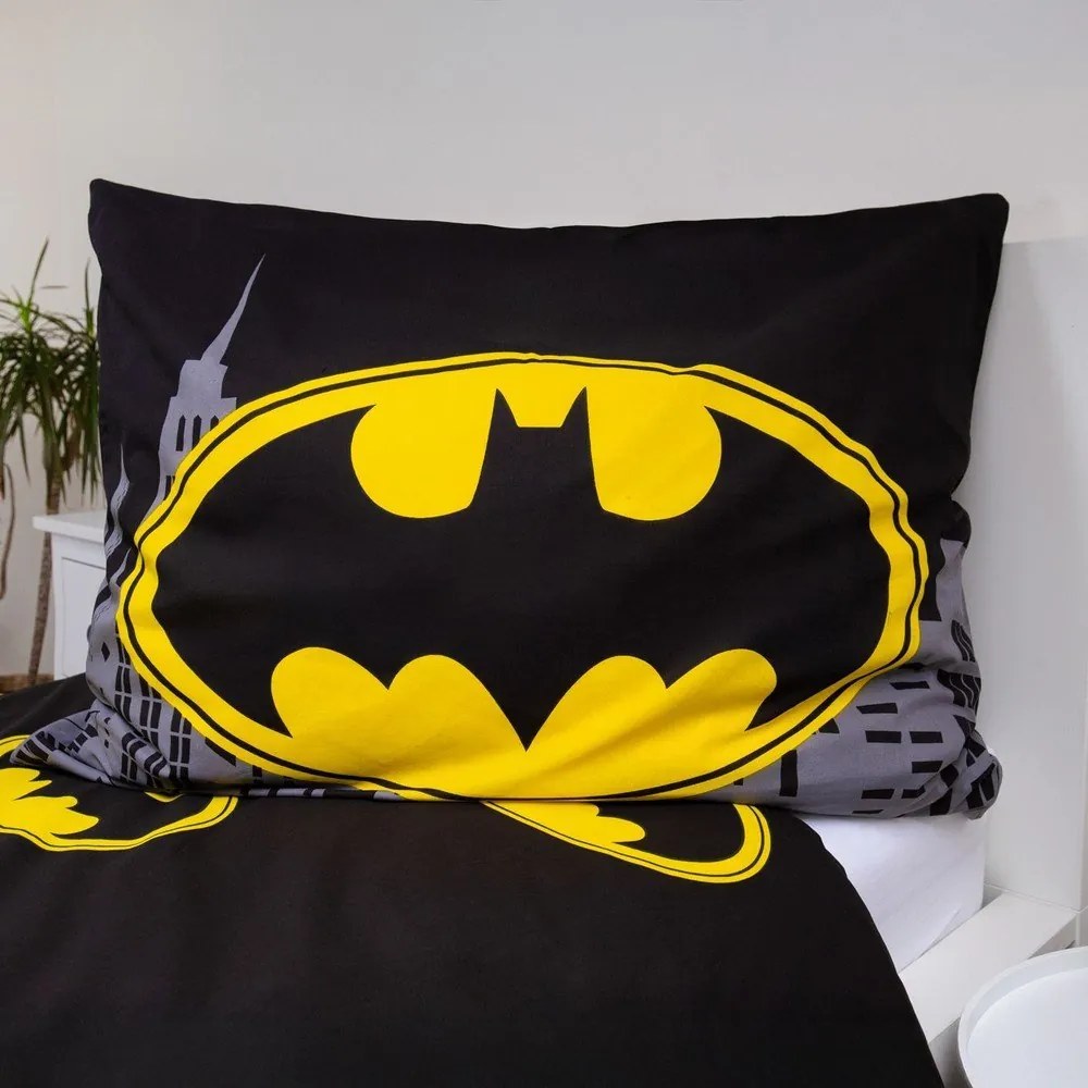 Bavlnená detská obliečka na jednolôžko 140x200 cm Batman "The Emblem" – Jerry Fabrics