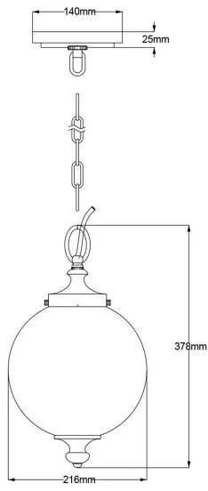 Feiss FE-PARKMAN-PS-PN - Luster na reťazi PARKMAN 1xE27/60W/230V