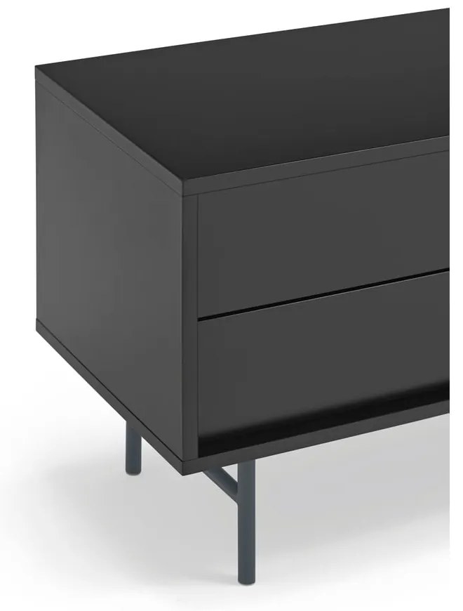 Čierno-antracitový TV stolík 180x56 cm Nube – Teulat