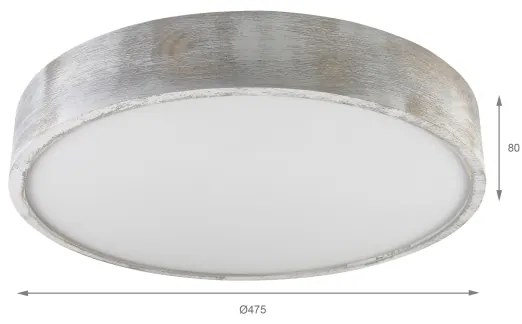 Brilagi - Stropné svietidlo PINO 3xE27/15W/230V borovicové/strieborné pr. 47,5 cm