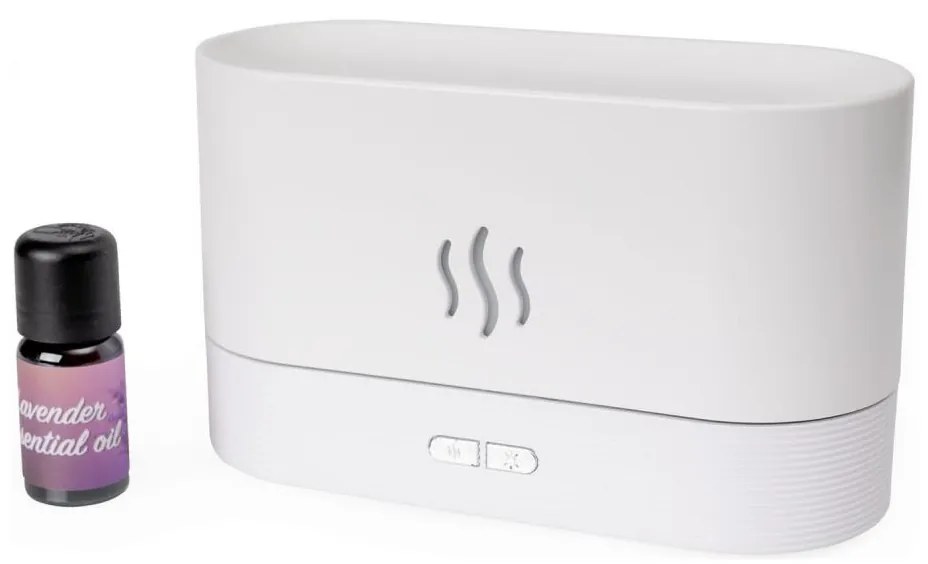 LED RGB Ultrazvukový aróma difúzor a zvlhčovač vzduchu s podsvietením 180ml biela