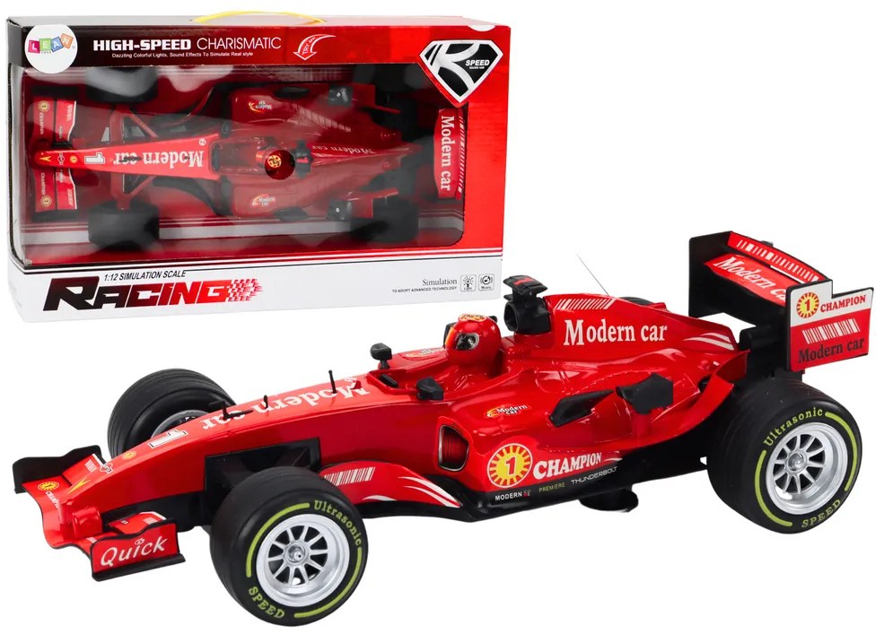 LEAN TOYS Závodné auto Formula s pohonom 1:12 - červené