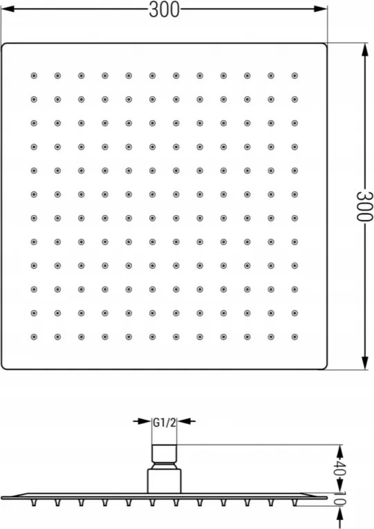 Mexen Cube DR02 podomietkový vaňový a sprchový set s hlavovou sprchou 25x25 cm (7v1), grafitová, 77503DR0225-66
