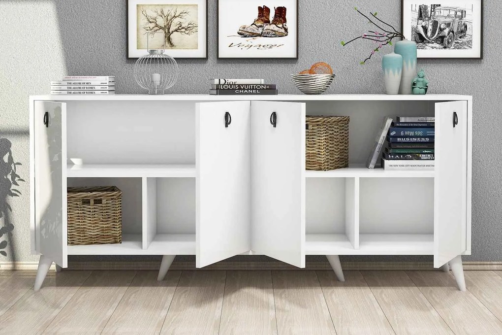 Dizajnová komoda Parry 180 cm biela