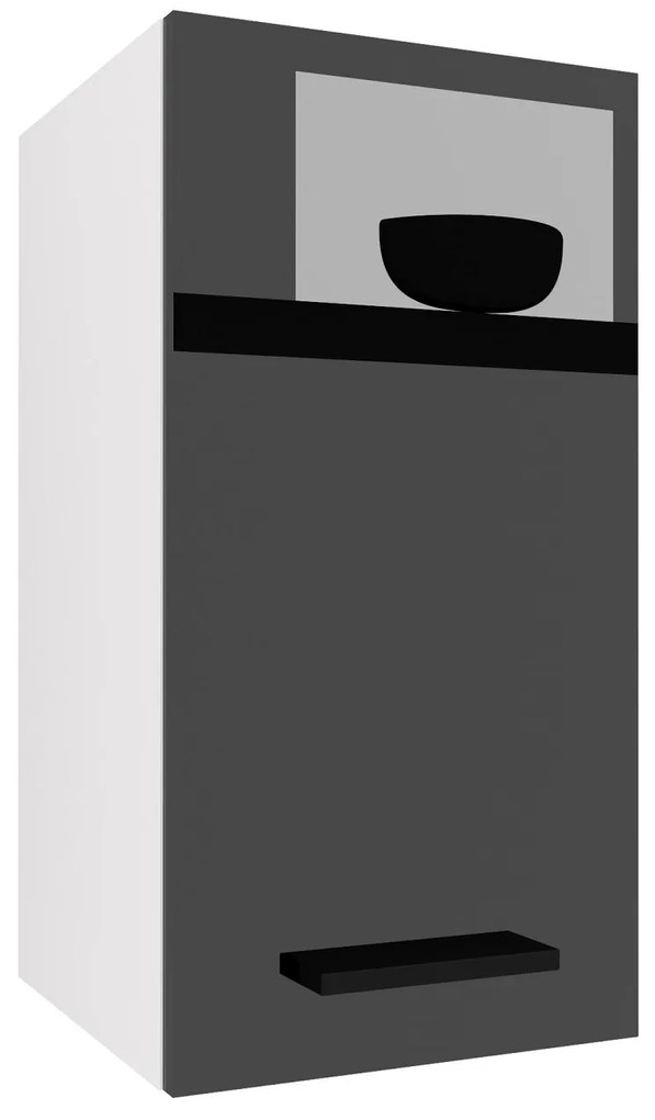 Kuchynská skrinka Belini horná 30 cm čierny lesk INF SG30/2/WT/B/0/B1