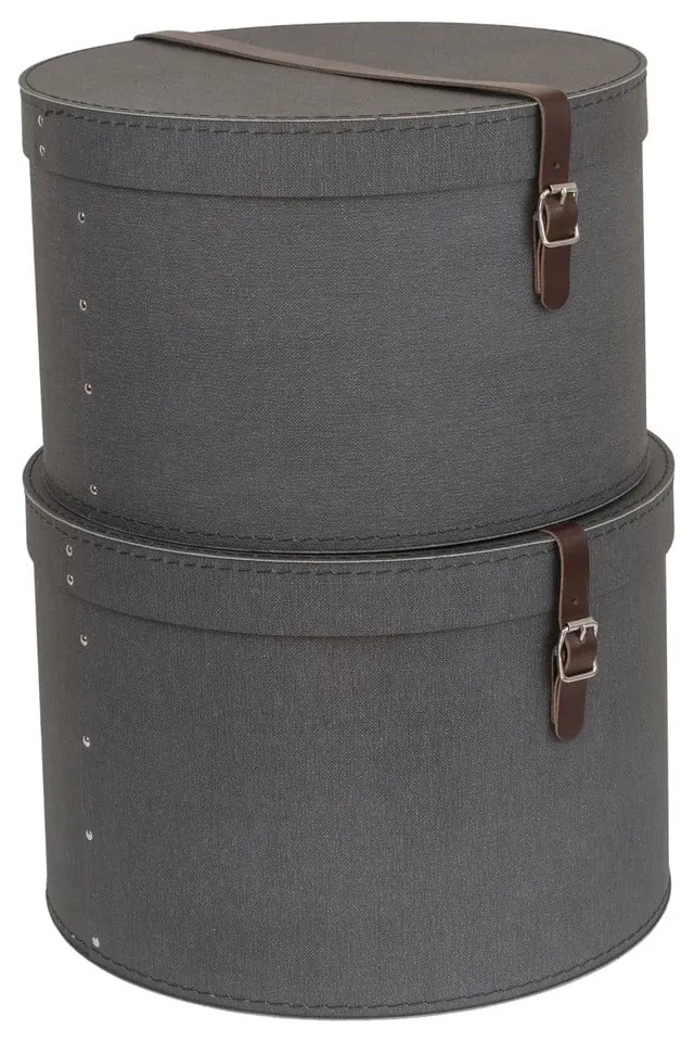 Súprava 2 čiernych škatúľ Bigso Box of Sweden Rut