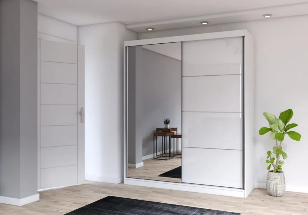Šatníková skriňa MULTI35 183 cm čierna/biela