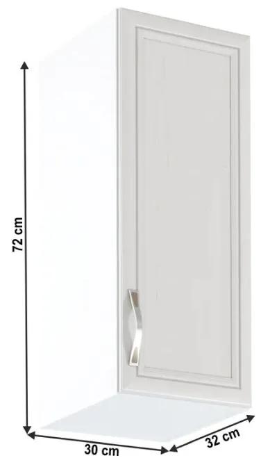Kondela Horná skrinka G30, pravá, biela/sosna Andersen, SICILIA