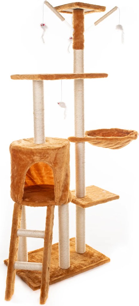 Škrabadlo pre mačky Hawaj 138 cm | červeno-hnedá