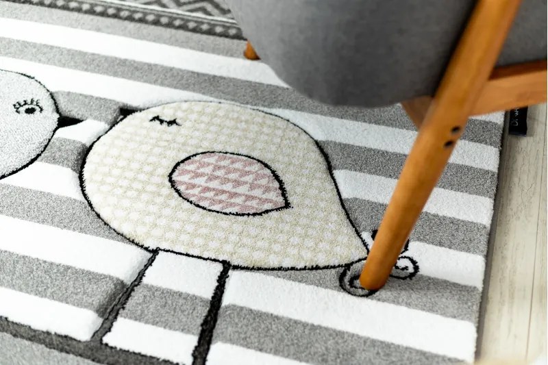 Dywany Łuszczów, Detský kusový koberec Petit C549 Birds grey, 120x170, šedá, detská izba