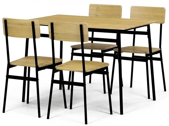 Autronic BONTEC Jedálenský set so 4 stoličkami, 110x70x76cm, mdf, divoký dub, AUT-O2155 OAK Farba: Prírodné