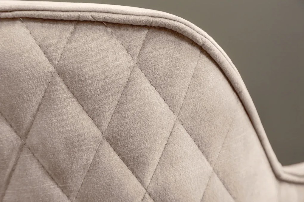 Stolička Euphoria champagne greige zamatová otočná