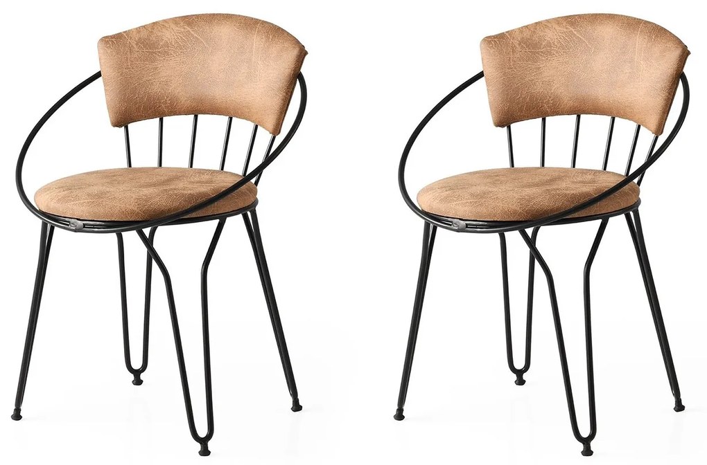 Súprava 2 ks jedálenských stoličiek Istanbul čierna/hnedá