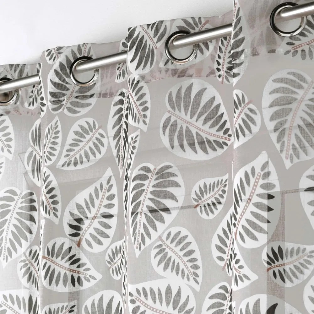 Čierno-béžová voálová záclona 140x240 cm Alma – douceur d'intérieur