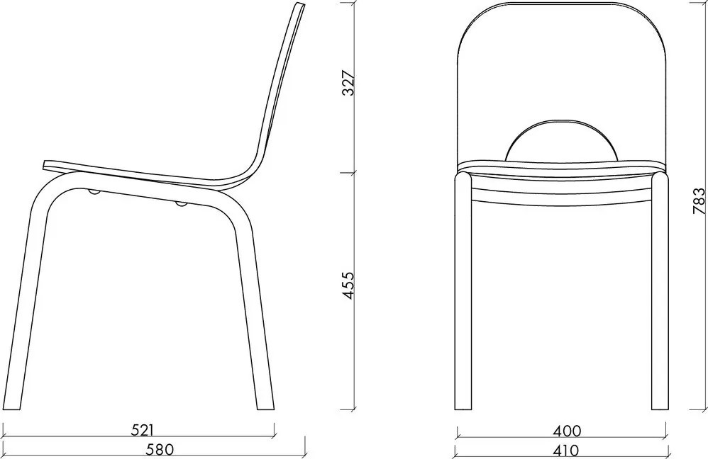 Žltá jedálenská stolička Atto – noo.ma