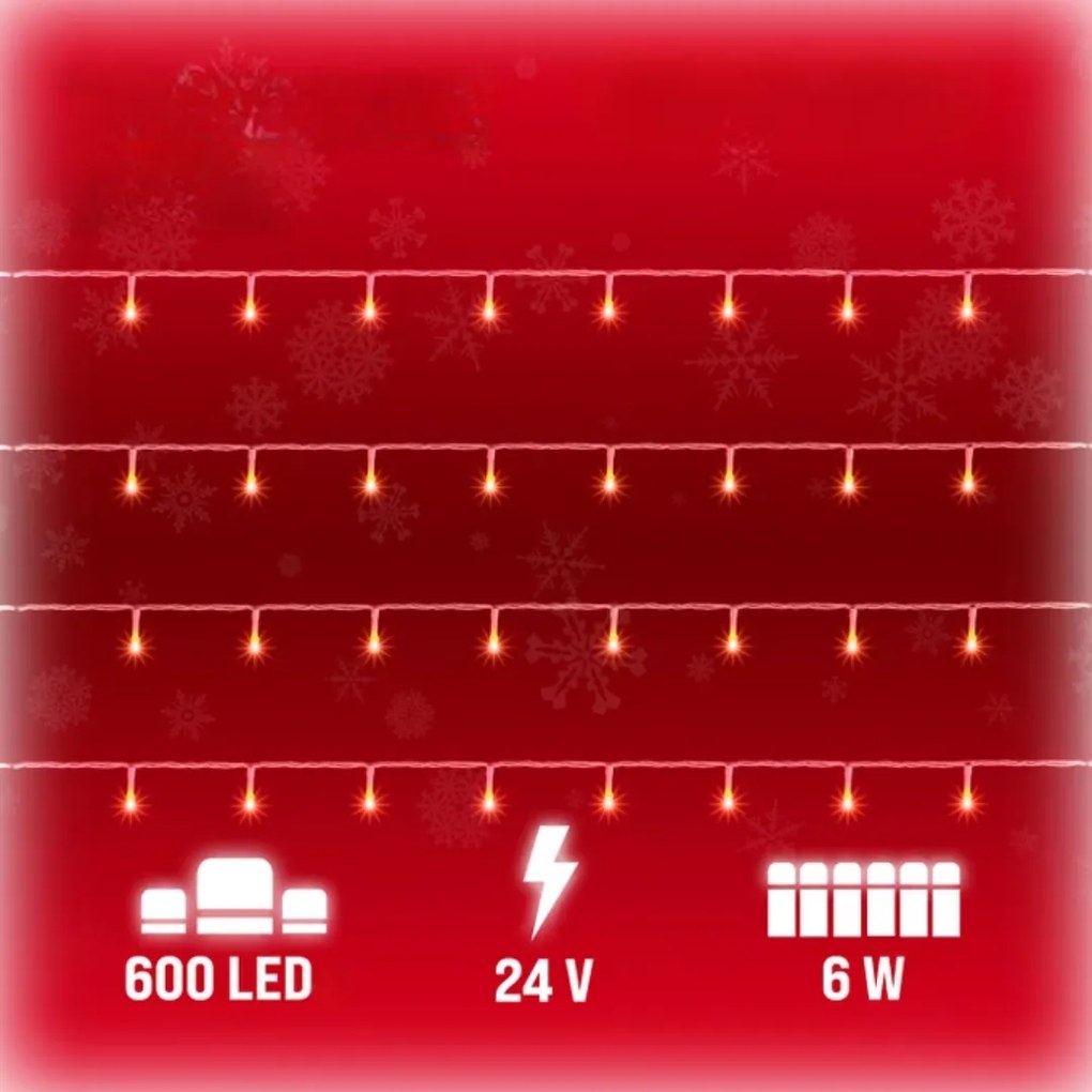 Vianočná svetelná reťaz SIMPLE, 60m, teplá biela Monzana