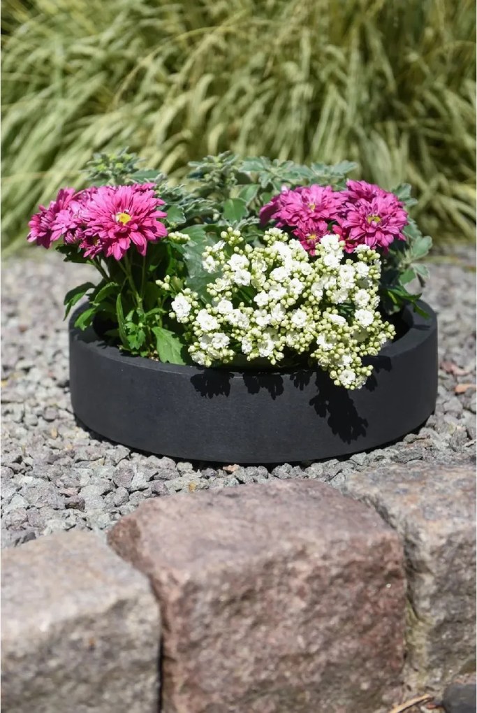 Miska na dekorácie CIRCULO, sklolaminát, Ø 30 cm, antracit