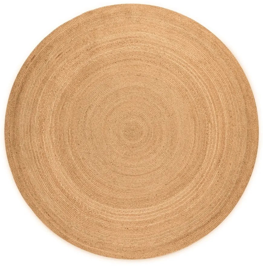 Obojstranný jutový okrúhly koberec v prírodnej farbe ø 200 cm Braided – Hanse Home