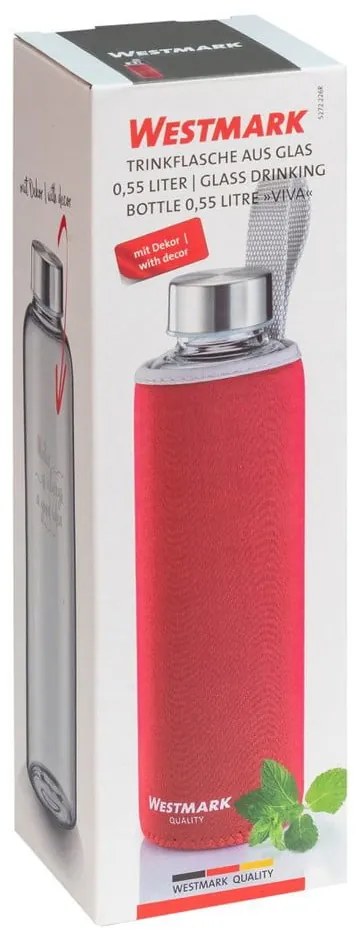 Červená cestovná antikoro-silikónová fľaša 550 ml Viva – Westmark